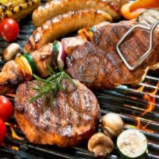 Groepsbarbecue basis voor 50 personen, eenvoudig, ruim voldoende en lekker. Artikel 6233